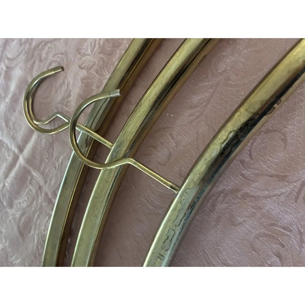 Vintage Metal Hangers Brass Regency‎ MCM Heavy Duty Lot Of 13 *flaws